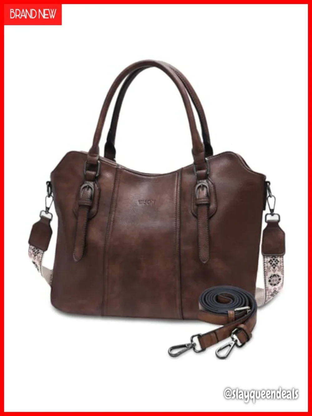 Vegan Leather Hobo Purse with Two Straps, Convertible Handbag, Crossbody & Tote